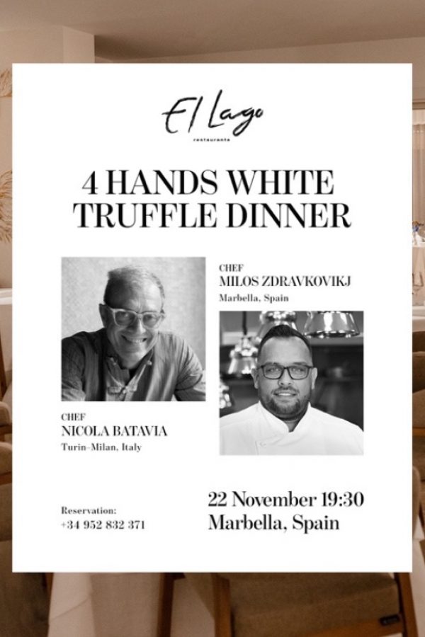 Cena a Cuatro Manos de Trufa Blanca en Restaurante El Lago